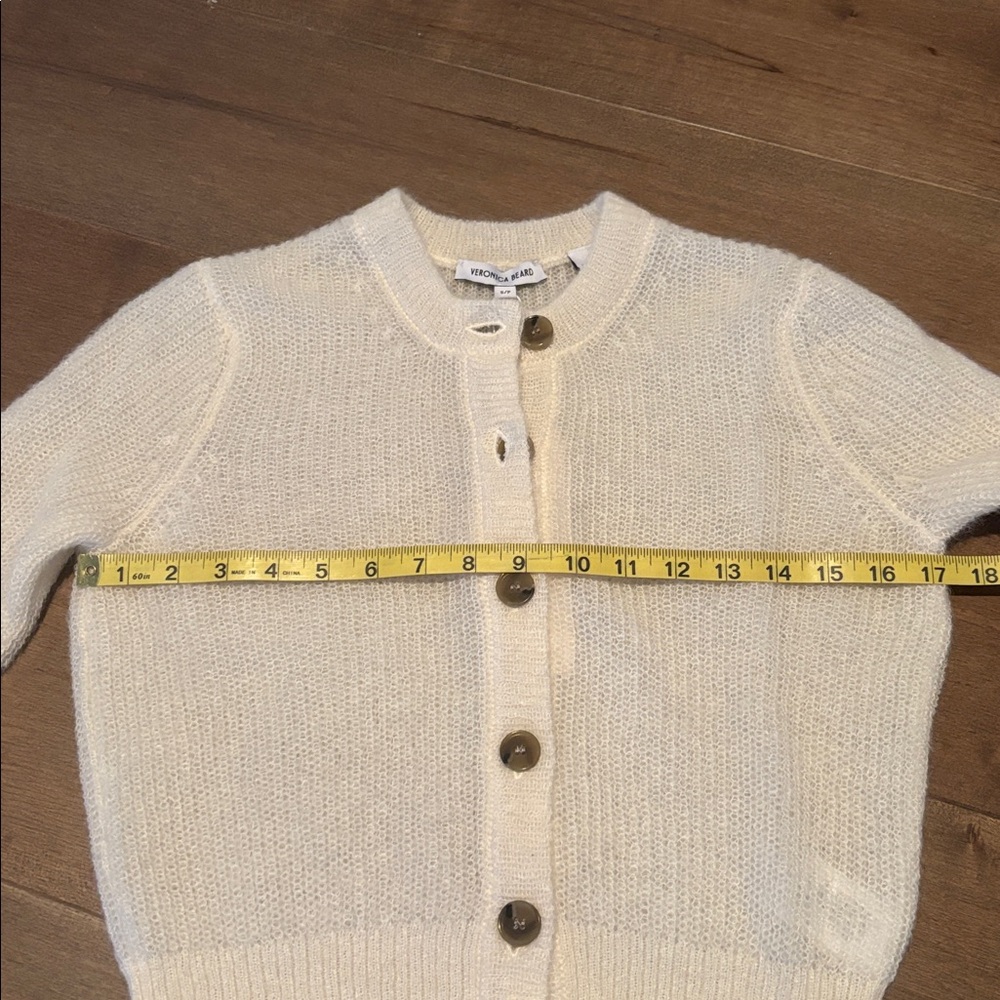 Veronica Beard Cream Button-Down Cardigan, NWT, size S - Picture 8 of 9